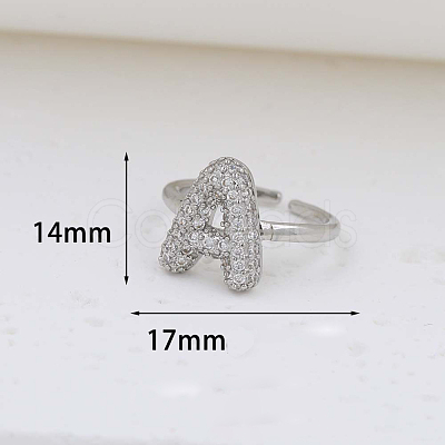 Brass Micro Pave Clear Cubic Zirconia Cuff Rings FS-WG17FF6-01-1