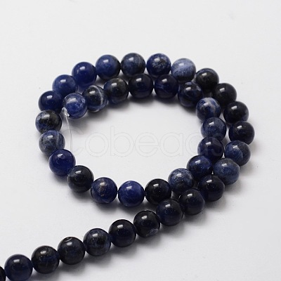 Natural Sodalite Round Beads Strands G-E329-8mm-39-1