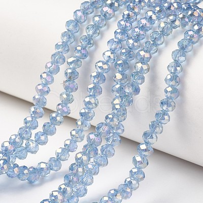 Electroplate Transparent Glass Beads Strands EGLA-A034-T4mm-T07-1