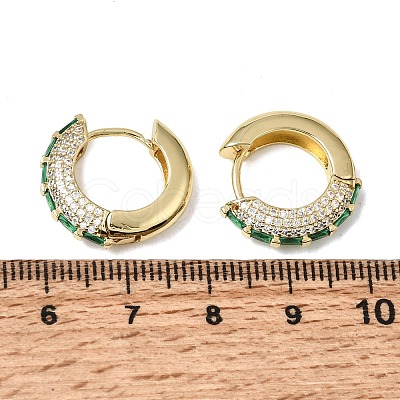 Brass Micro Pave Cubic Zirconia Hoop Earrings KK-CBA8324-22G-03-1
