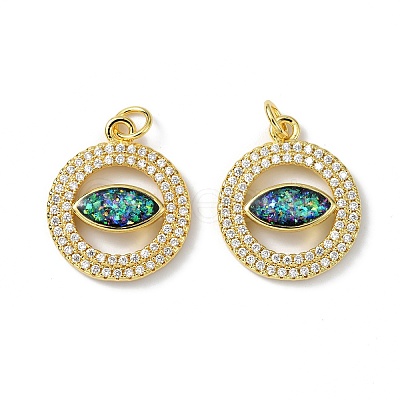 Brass Micro Pave Cubic Zirconia Pendants KK-A197-10G-1