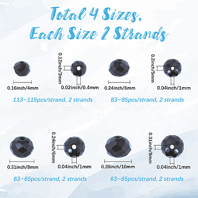 8 Strands 4 Styles Opaque Solid Color Glass Beads Strands EGLA-LT0001-04D-1