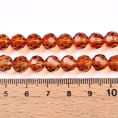 Baking Paint Transparent Glass Beads Strands DGLA-A035-T8mm-A04-1