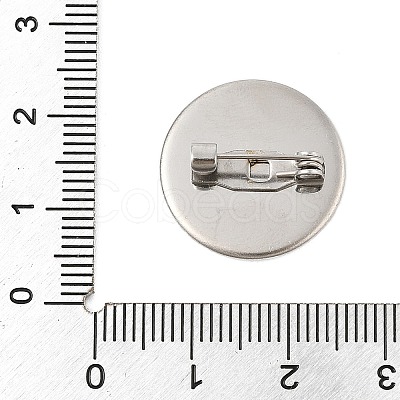 304 Stainless Steel Brooch Cabochon Settings X-STAS-E547-08D-P-1