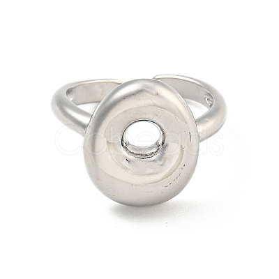 Brass Letter Open Cuff Rings for Women RJEW-G313-01O-P-1
