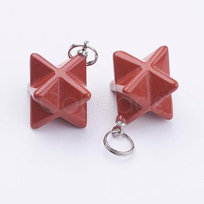 Natural Red Jasper Pendants G-E398-02D-1