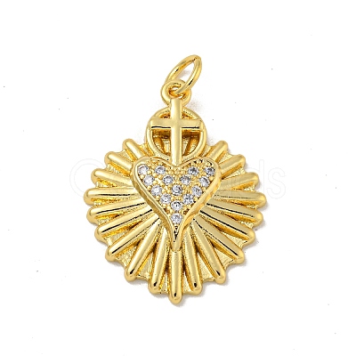 Brass Micro Pave Cubic Zirconia Pendants KK-N254-136E-G-1