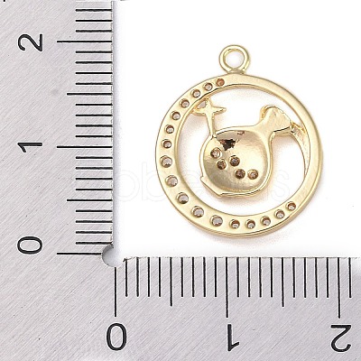 Brass Micro Pave Clear Cubic Zirconia Pendants LS-FIND-B077-02G-06-1