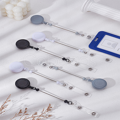 6Pcs 3 Colors ABS Plastic Badge Holders AJEW-LP0008-04A-1