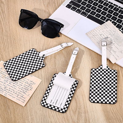 3Pcs PU Leather Luggage Tag AJEW-ME0002-25-1