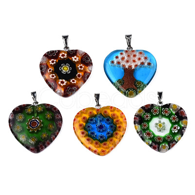 Handmade Millefiori Glass Pendants LK-R005-03-1