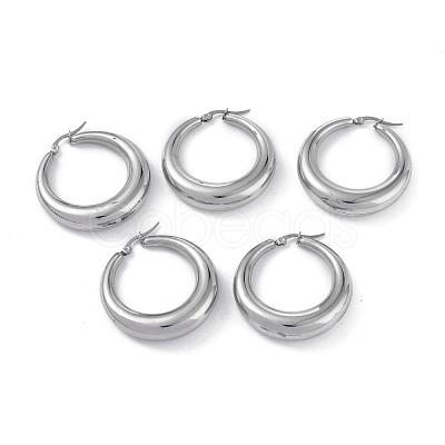 Tarnish Resistant Ring 304 Stainless Steel Hoop Earrings EJEW-O032-02P-1
