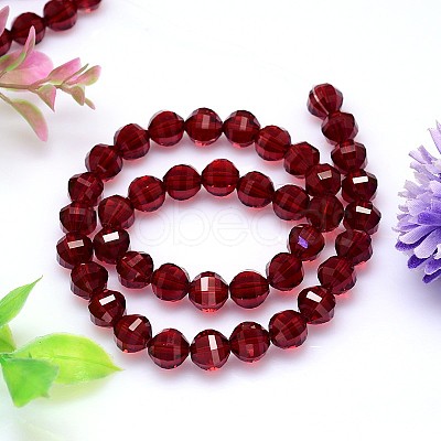 Faceted Round Imitation Austrian Crystal Bead Strands G-M182-8mm-05A-1