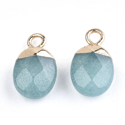 Electroplate Natural Jade Charms X-G-S344-09A-1
