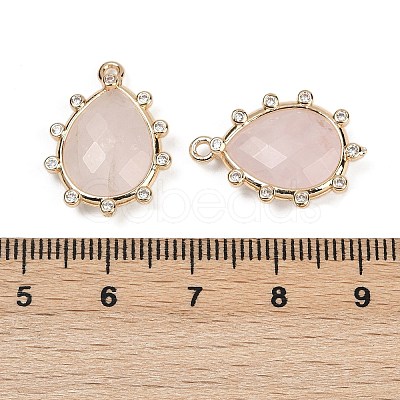 Natural Rose Quartz Faceted Pendants G-K347-06G-03-1