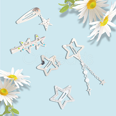 10pcs Iron Alloy Snap Hair Clips PHAR-CP0001-25-1