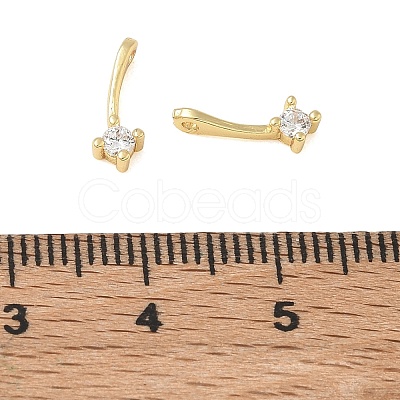 Brass Pave Clear Cubic Zirconia Charms CU-CBA9FFD-11G-08-1