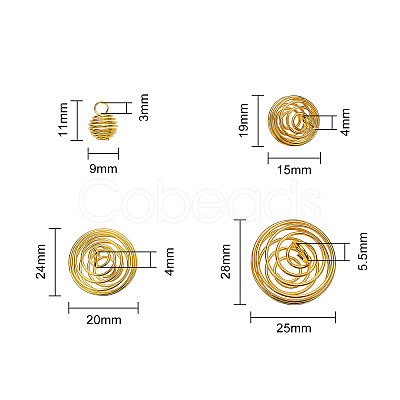 40Pcs 4 Sizes Iron Wire Pendants IFIN-CJ0001-40G-1