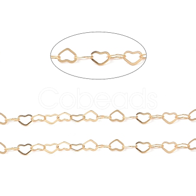 Yellow Gold Filled Flat Heart Link Chains CHC-M023-05G-1