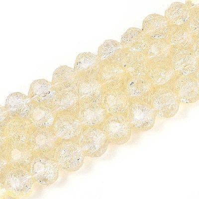 Transparent Crackle Glass Beads Strands GLAA-N053-8mm-10-1