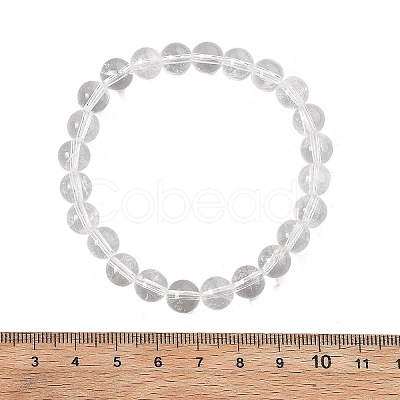 Natural Quartz Crystal Beaded Stretch Bracelets X-BJEW-Q692-46-8mm-1