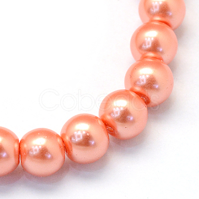 Baking Paint Pearlized Glass Pearl Round Bead Strands HY-Q003-6mm-77-1