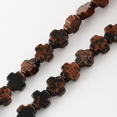 Natural Mahogany Obsidian Stone Beads Strands G-R182-14-1
