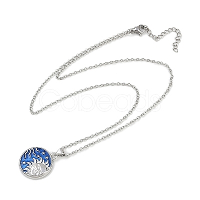 Brass with Enamel Pendant Necklaces LS-NJEW-Z088-04P-1