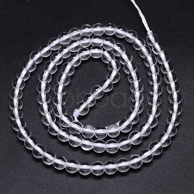 Round Natural Grade A Quartz Crystal Beads Strands X-G-H1648-4mm-01N-A-1