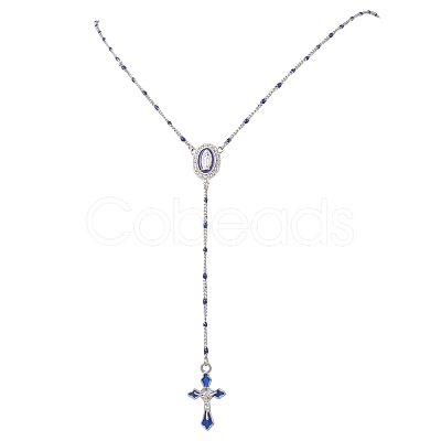 304 Stainless Steel Rosary Bead Necklaces NJEW-JN05775-1