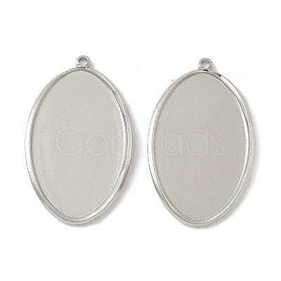 304 Stainless Steel Pendant Cabochon Settings STAS-D127-11P-1
