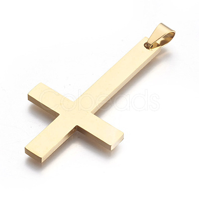304 Stainless Steel Saint Peter's Cross Big Pendants Ion Plating(IP) STAS-L218-04G-1