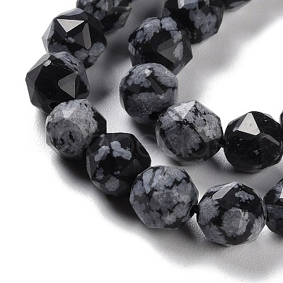 Natural Snowflake Obsidian Beads Strands G-NH0021-A09-01-1