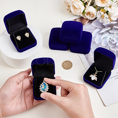 Flocking Jewelry Pendant Storage Boxes CON-WH0089-181B-1