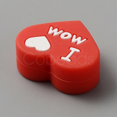 Heart with Word I Love Dad Silicone Beads LS-SIL-WH0001-61A-1