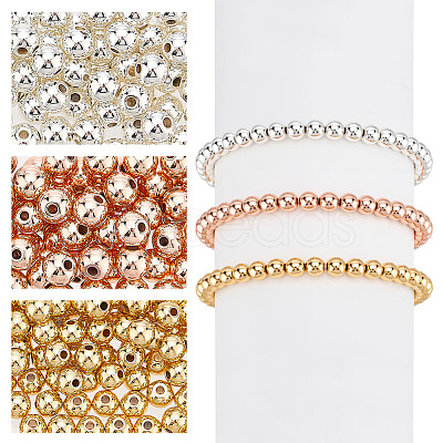 300Pcs 3 Colors Rack Plating Brass Beads KK-ME0002-73-1
