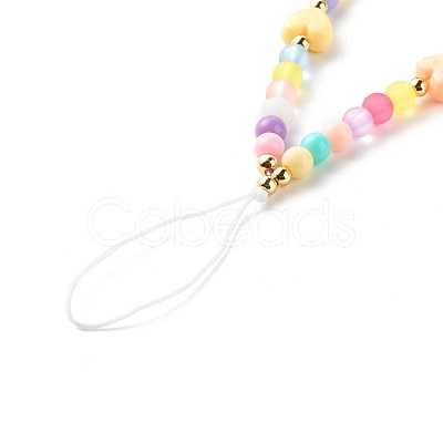 Acrylic Beads Mobile Straps HJEW-JM00568-1