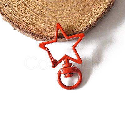 Spray Painted Alloy Swivel Snap Hooks Clasps KEYC-PW0001-01E-1