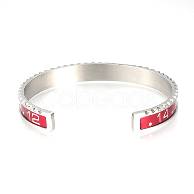 Tarnish Resistant 304 Stainless Steel Cuff Bangles BJEW-Q684-11A-1