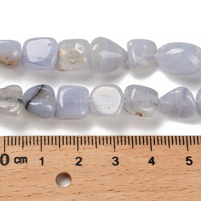 Natural Blue Lace Agate Beads Strands G-P497-01E-71-1