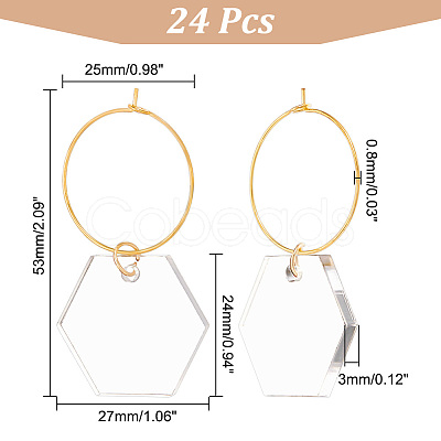 Transparent Acrylic Hexagon Wine Glass Charms AJEW-AB00113-1
