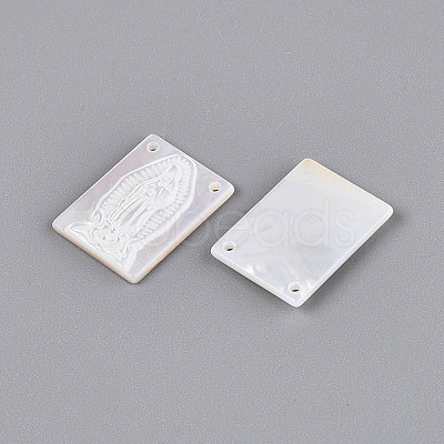 Natural White Shell Mother of Pearl Shell Pendants SSHEL-S264-005-1