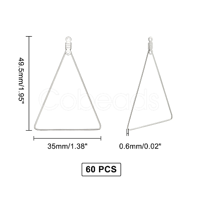 Unicraftale 304 Stainless Steel Wire Pendants STAS-UN0016-04P-1