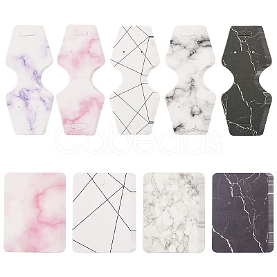 Marble Pattern Paper Necklace & Earring Display Cards DIY-YS0001-26-1