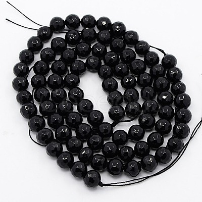 Black Stone Beads Strands G-I087-8mm-1