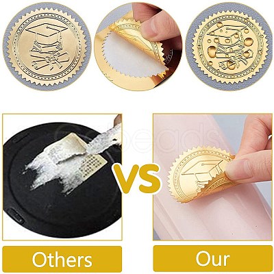 12 Sheets Self Adhesive Gold Foil Embossed Stickers DIY-WH0451-032-1