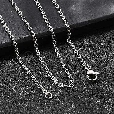 Non-Tarnish 304 Stainless Steel Cable Chain Necklace for Men Women X-STAS-L164A-01P-B-1