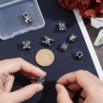 Unicraftale 8Pcs 8 Style 304 Stainless Steel European Beads STAS-UN0040-31-1