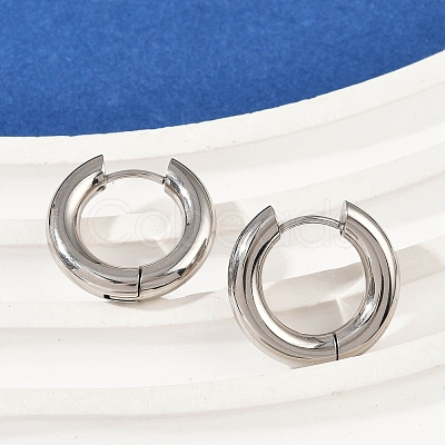 202 Stainless Steel Polishing Hoop Earrings EJEW-M106-02P-08-1