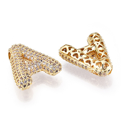 Brass Micro Pave Cubic Zirconia Pendants KK-N254-06G-A-1